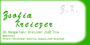 zsofia kreiczer business card